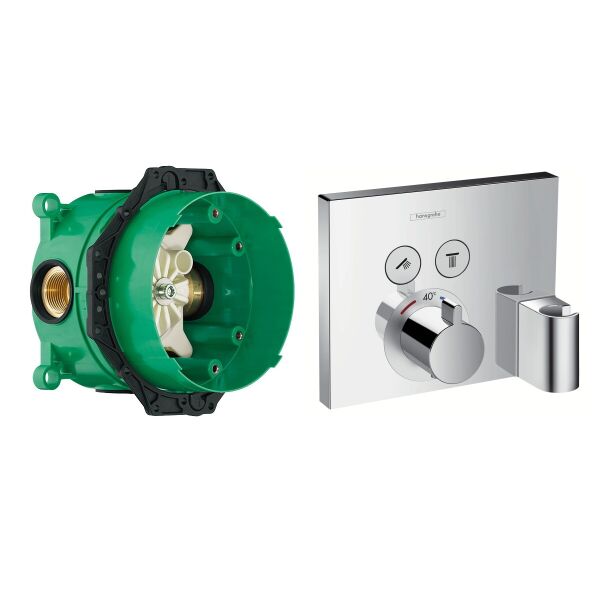 

Смеситель встроенный с термостатом HANSGROHE SHOWER SELECT 15765000+01800180 хром латунь 75323