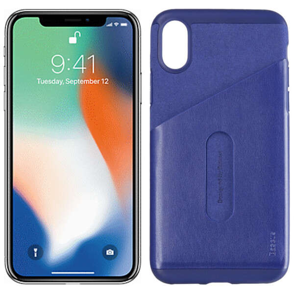 

Чехол Baseus Card Pocket Series для iPhone X Dark Blue (KA15) (23006)