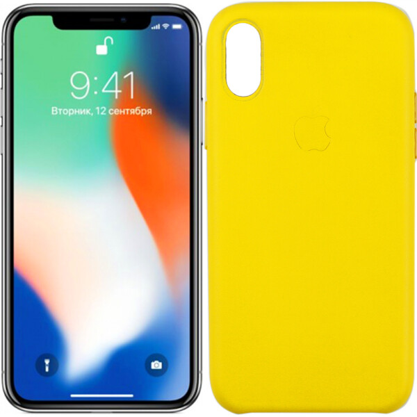 

Чехол Apple Leather Case для iPhone Xr Yellow (27278)