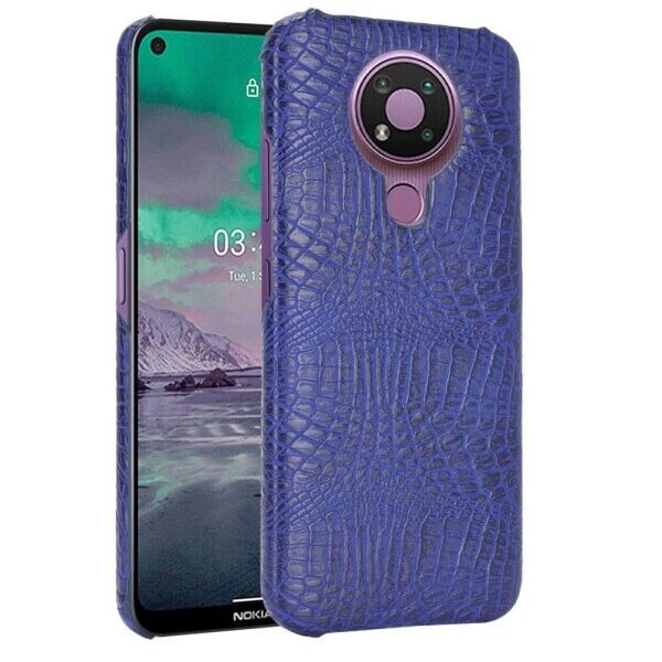 

Защитный чехол Deexe Croco Style для Nokia 3.4 - Blue