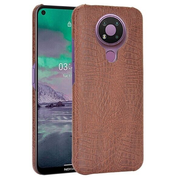 

Защитный чехол Deexe Croco Style для Nokia 3.4 - Brown