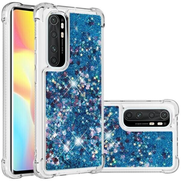 

Силиконовый (TPU) чехол Deexe Liquid Glitter для Xiaomi Mi Note 10 Lite - Blue