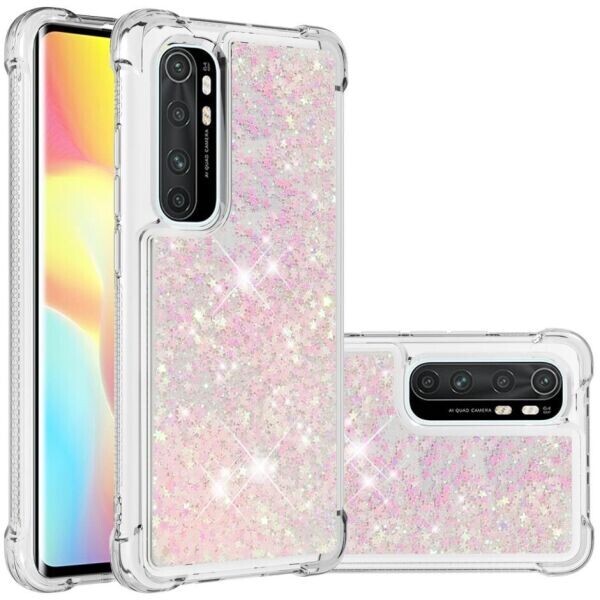 

Силиконовый (TPU) чехол Deexe Liquid Glitter для Xiaomi Mi Note 10 Lite - Pink