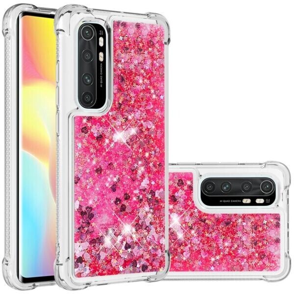 

Силиконовый (TPU) чехол Deexe Liquid Glitter для Xiaomi Mi Note 10 Lite - Red