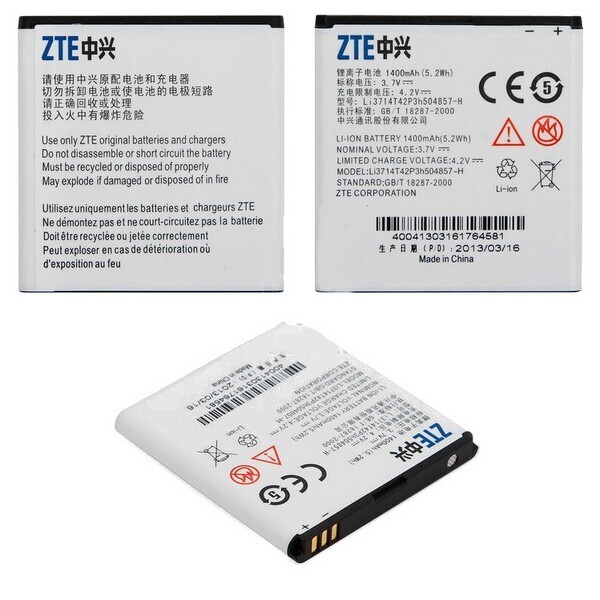 

Аккумулятор для ZTE Blade C2 / V809 / V768 / U830 / U812 / Li3714T42P3h504857-H