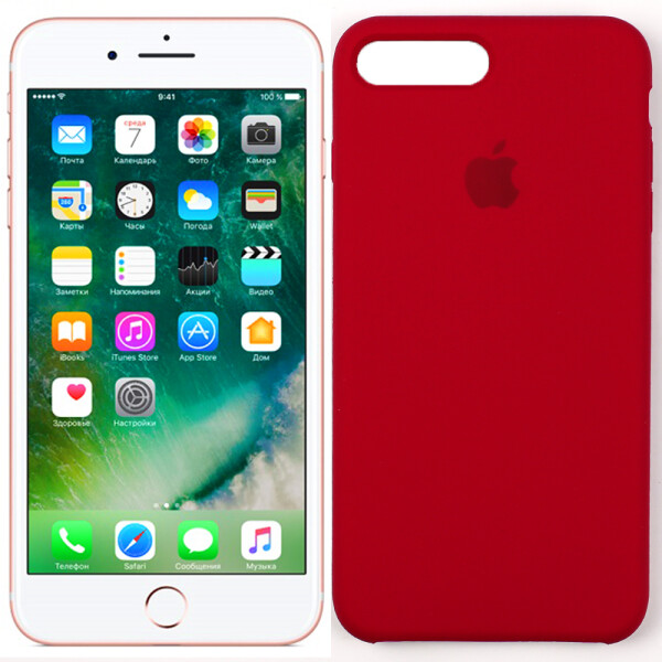 

Оригинальный силиконовый чехол для iPhone 7/8 Plus Темно Вишневый (28251)