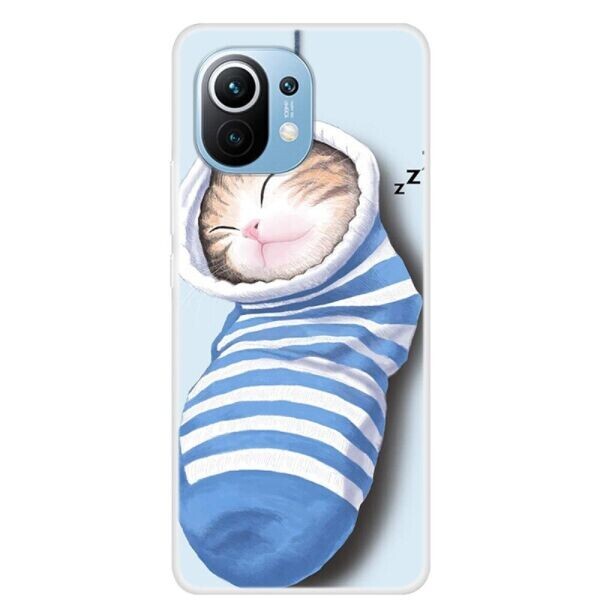 

Силиконовый (TPU) чехол Deexe Life Style для Xiaomi Mi 11 - Cat