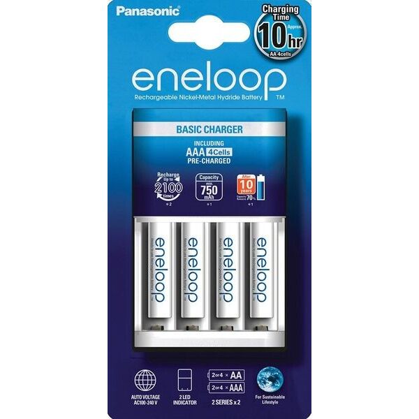 

Зарядное устройство Basic Charger New + Eneloop 4AAA 750 mAh NI-MH (K-KJ51MCC04E)