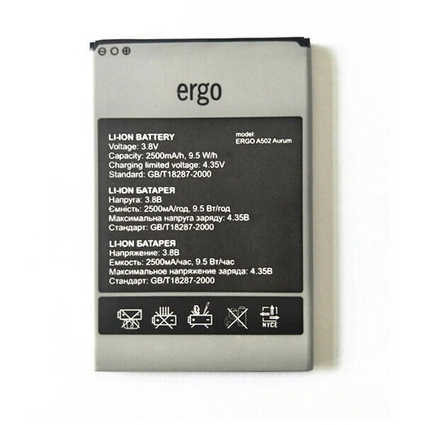 

Аккумулятор для Ergo A502 Aurum Dual Sim