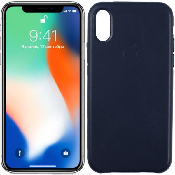 

Чехол Apple Leather Case для iPhone Xr Dark Blue (27276)