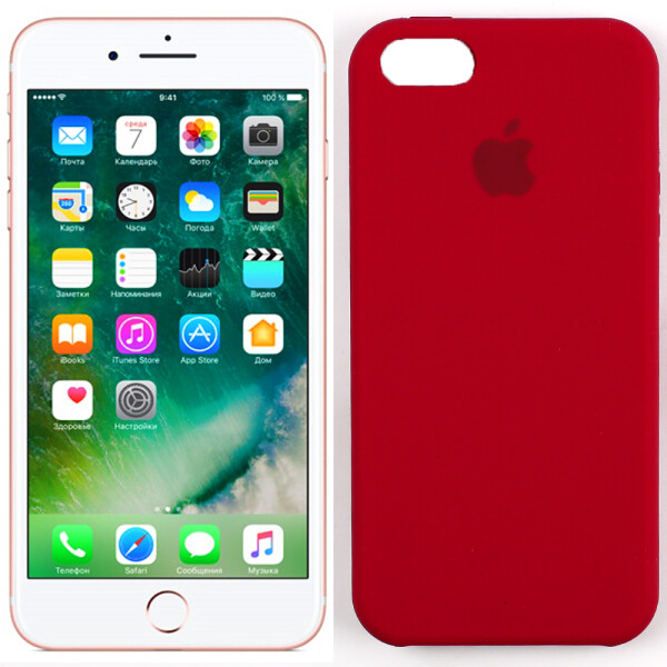 

Оригинальный силиконовый чехол для iPhone 6/6s Темно Вишневый (28239)