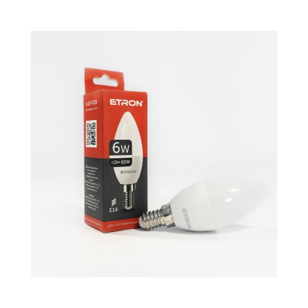 

Лампа светодиодная ETRON Light Power 1-ELP-028 C37 6W 4200K 220V E14