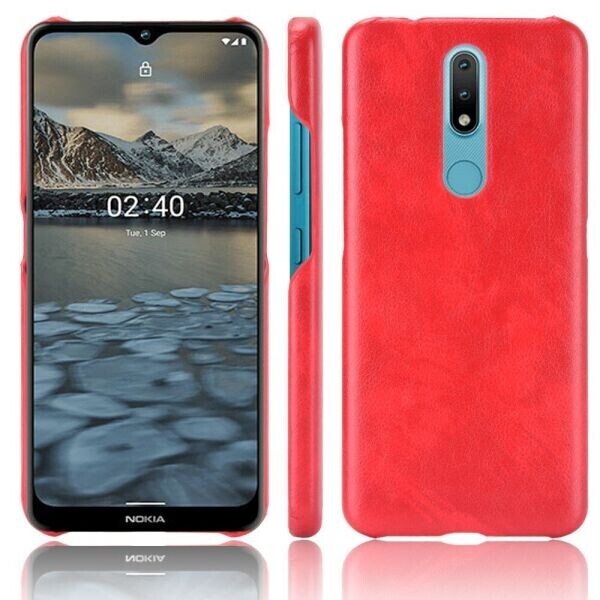 

Защитный чехол Deexe Leather Back Cover для Nokia 2.4 - Red
