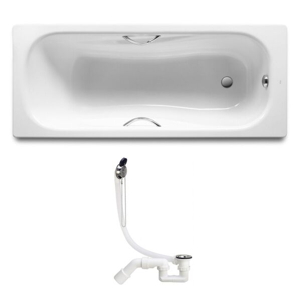 

Ванна стальная прямоугольная с сифоном ROCA PRINCESS A220270001+311537 170см x 75см c ручками 82356