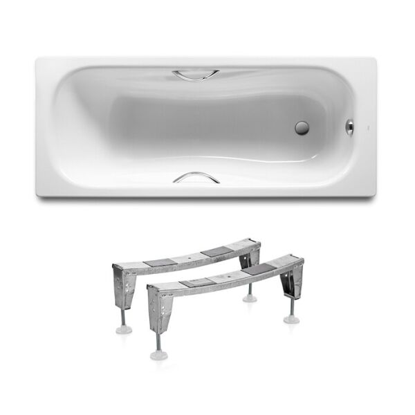 

Ванна стальная прямоугольная ROCA PRINCESS A220270001+A291021000 170см x 75см есть ручки ножки 82531