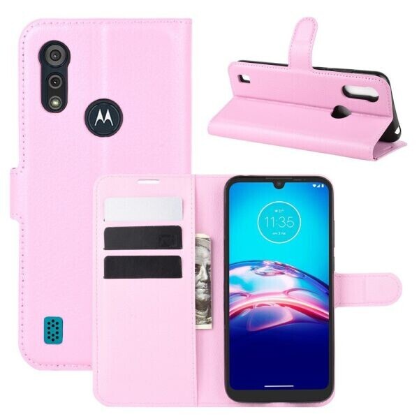 

Чехол-книжка Deexe Book Type для Motorola Moto E6S - Pink