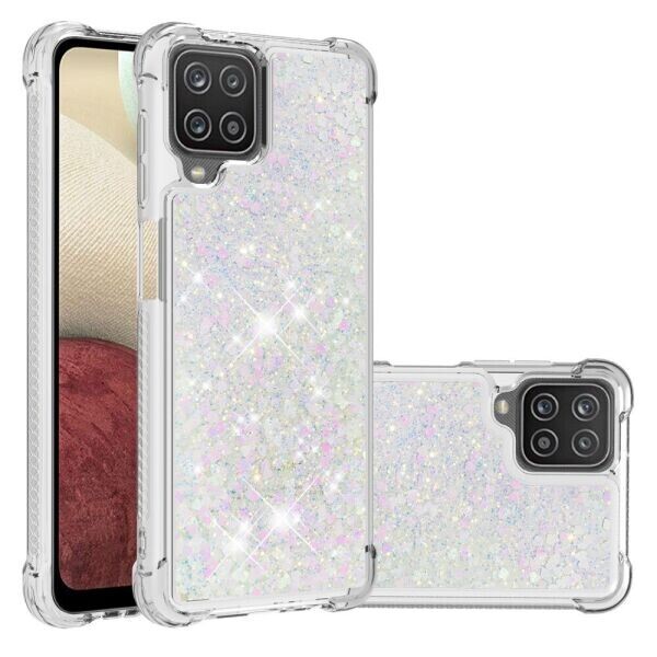 

Силиконовый (TPU) чехол Deexe Liquid Glitter для Samsung Galaxy A12 (A125) - Silver