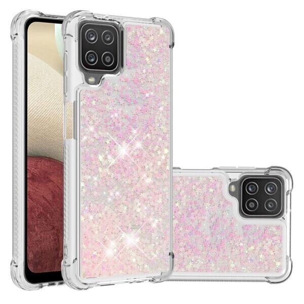 

Силиконовый (TPU) чехол Deexe Liquid Glitter для Samsung Galaxy A12 (A125) - Pink