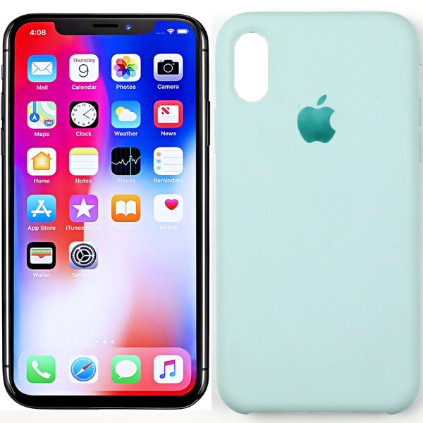 

Оригинальный силиконовый чехол для iPhone X/Xs Фисташковый (28262)