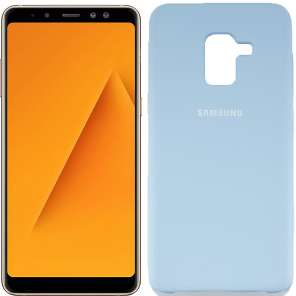 

Чехол силиконовый оригинальный для Samsung A730 Galaxy A8 plus 2018 Голубой (20545)