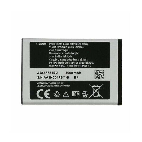 

Аккумулятор для Samsung S3650 / S5550 / S5560 / S5600 / S5603 / S5620 / S7070 / S7220 / S940 (AB463651BU/ AB463651BE)