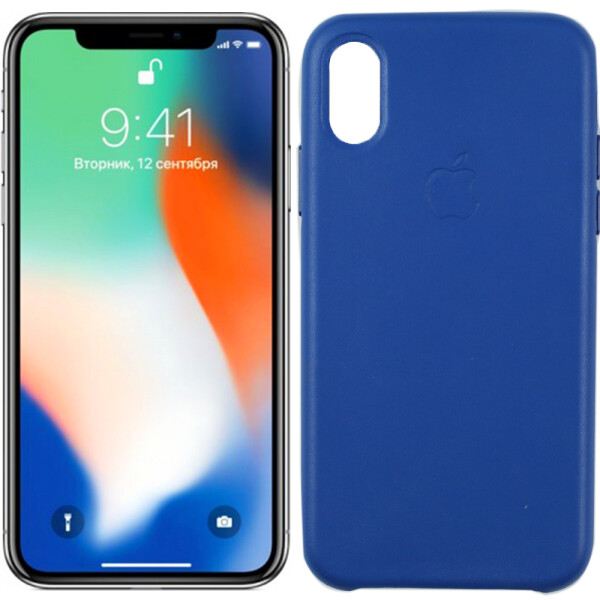 

Чехол Apple Leather Case для iPhone X Blue (27273)