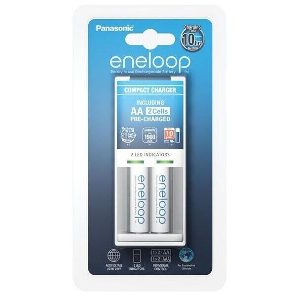 

Зарядное устройство Compact Charger+ Eneloop 2AA 1900 mAh (K-KJ50MCC20E)