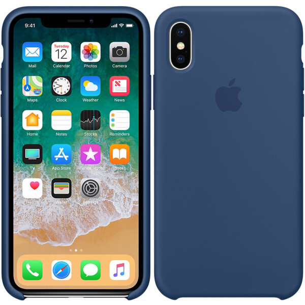 

Чехол силиконовый оригинальный для iPhone X/Xs Синий (19151)
