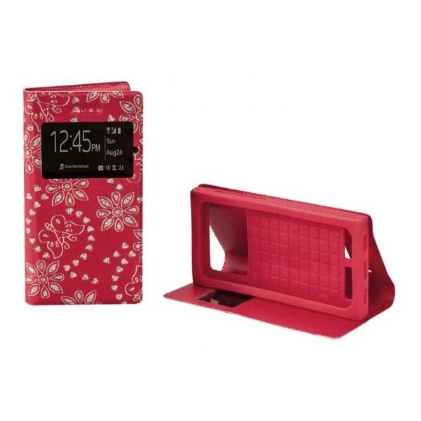 

Универсальный чехол книжка стразы (1 окно) 3.5-3.7 6 XS Красный