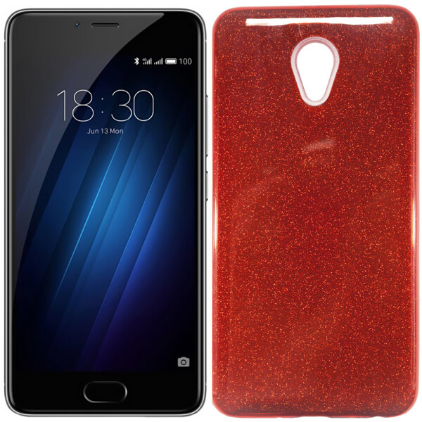 

Чехол силиконовый 3in1 Блёстки для Meizu M5 Note Red (17777)