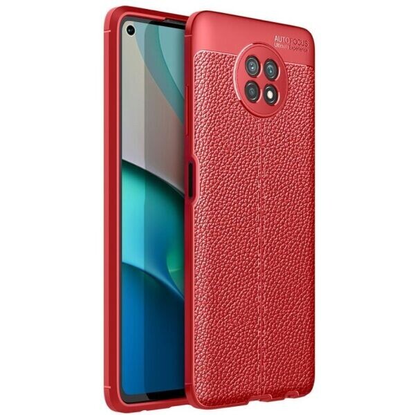 

Защитный чехол Deexe Leather Cover для Xiaomi Redmi Note 9T - Red