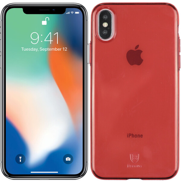 

Чехол Baseus Simple Series Case для iPhone X (Clean TPU) Transparent Red (B09) (23016)