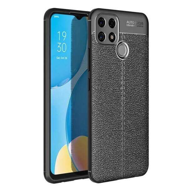 

Защитный чехол Deexe Leather Cover для Oppo A15 / A15s - Black