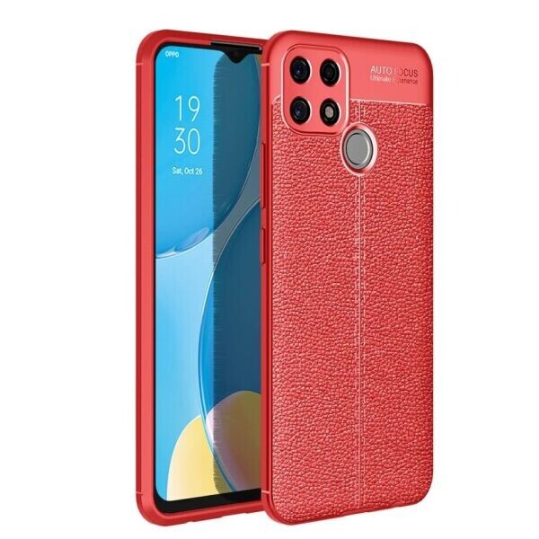 

Защитный чехол Deexe Leather Cover для Oppo A15 / A15s - Red