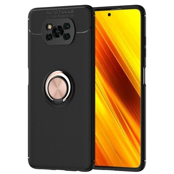 

Защитный чехол UniCase Magnetic Ring для Xiaomi Poco X3 - Black / Rose Gold