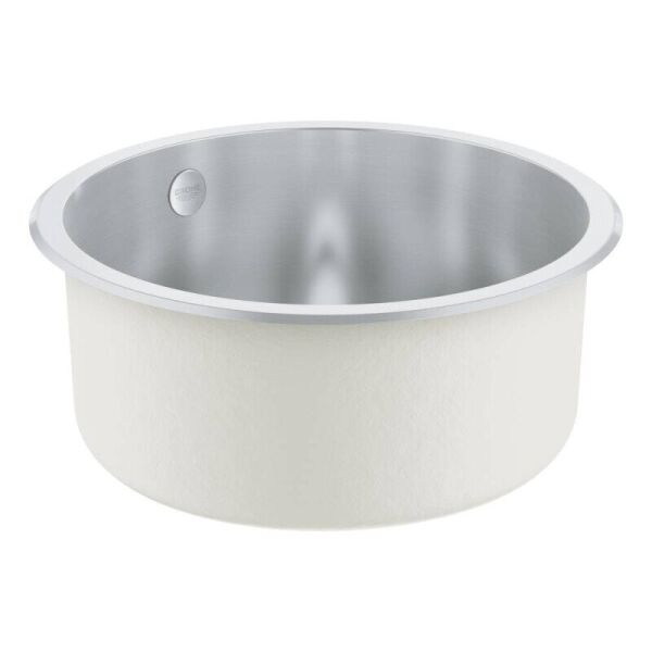

Раковина на кухню из нержавейки круглая GROHE 31720SD0 440мм x 440мм матовая 1мм с сифоном 61849