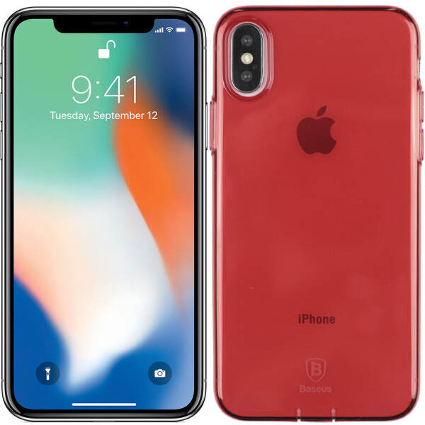 

Чехол Baseus Simple Series Case для iPhone X (With Pluggy TPU) Transparent Red (A09) (23018)