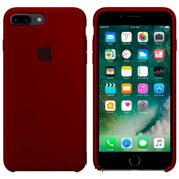 

Чехол Silicone Case Apple iPhone 7 Plus, 8 Plus темно-Бордовый 42