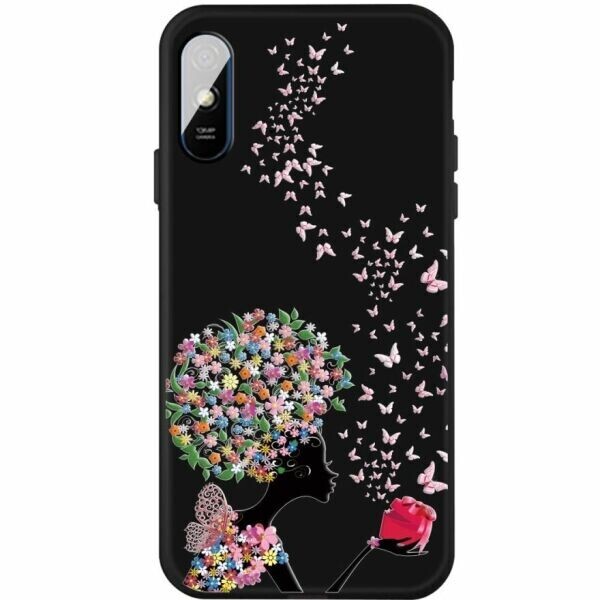 

Защитный чехол Deexe Black Style для Xiaomi Redmi 9A - Color Flower and Butterflies