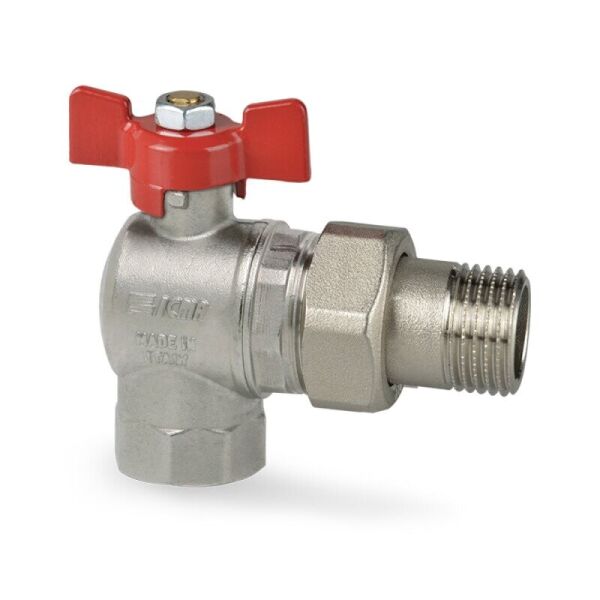 

Кран шаровый латунный угловой 1/2" ICMA 87361AD11 № 361 вн-нр бабочка 75562