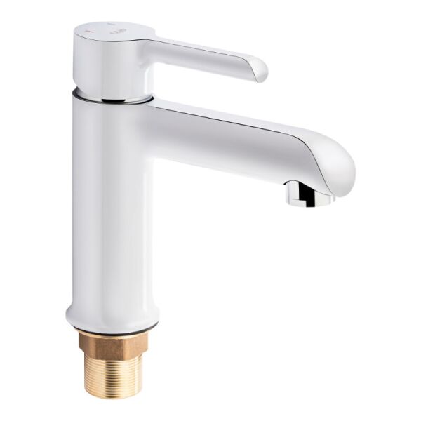 

Кран для раковины однорукояточный Q-TAP Grand QTGRAWCR001F белый латунь 77265