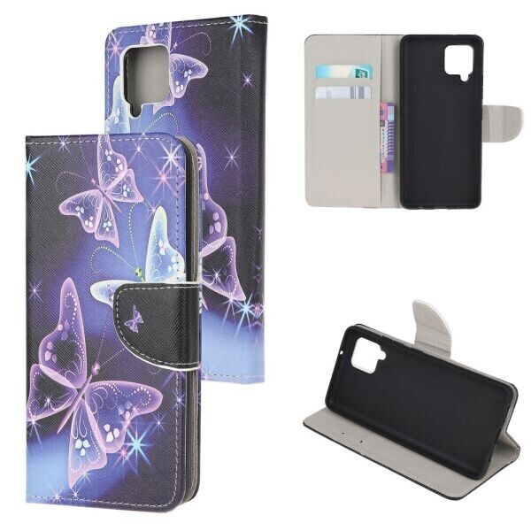 

Чехол-книжка Deexe Color Wallet для Samsung Galaxy A12 - Purple Butterfly