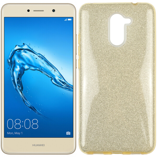 

Чехол силиконовый 3in1 Блёстки для Huawei Y7 2017 Gold (18319)