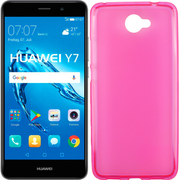 

Чехол силиконовый оригинальный для Huawei Y7 Pink (17357)