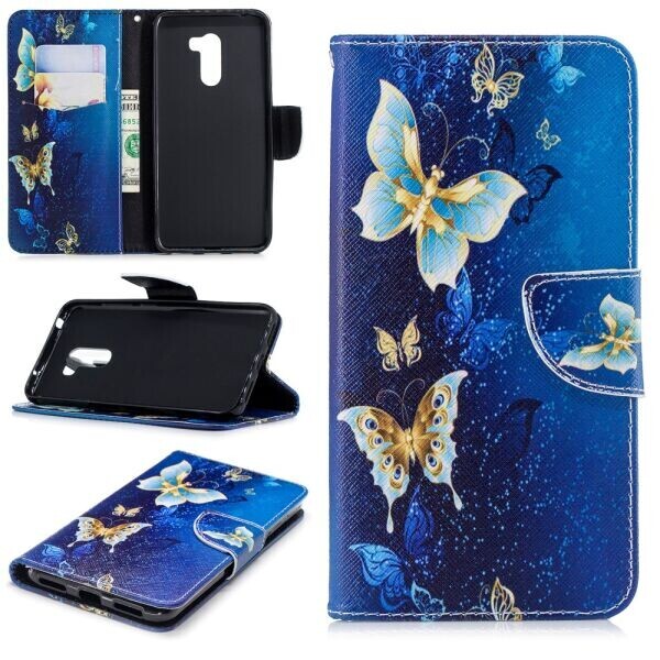 

Чехол-книжка Deexe Color Wallet для Xiaomi Pocophone F1 - Blue Butterflies