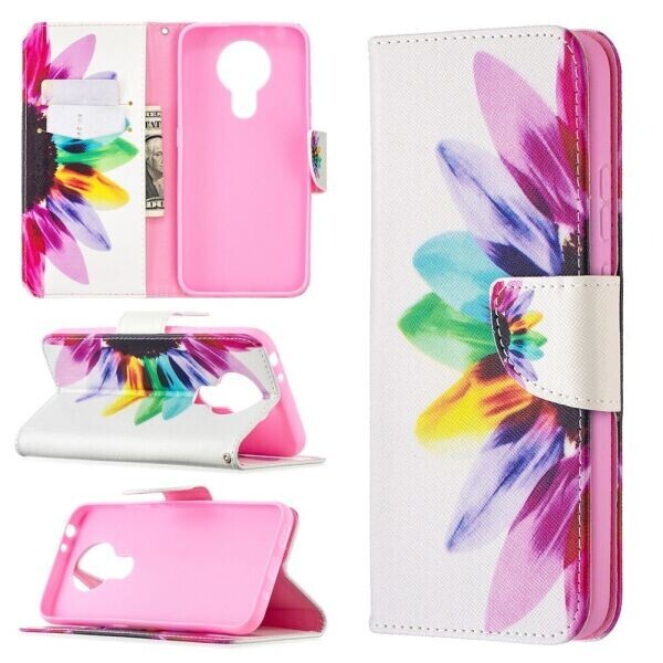 

Чехол-книжка Deexe Color Wallet для Nokia 3.4 - Colorful Flower