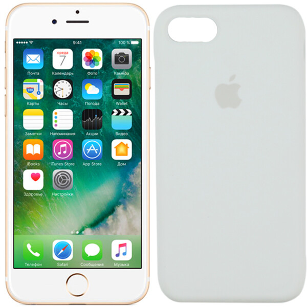 

Чехол силиконовый оригинальный для iPhone 7/8 Белый FULL (27262)
