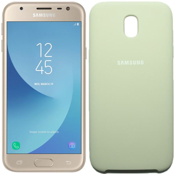 

Чехол силиконовый оригинальный для Samsung J330 (J3-2017) Серый (19679)