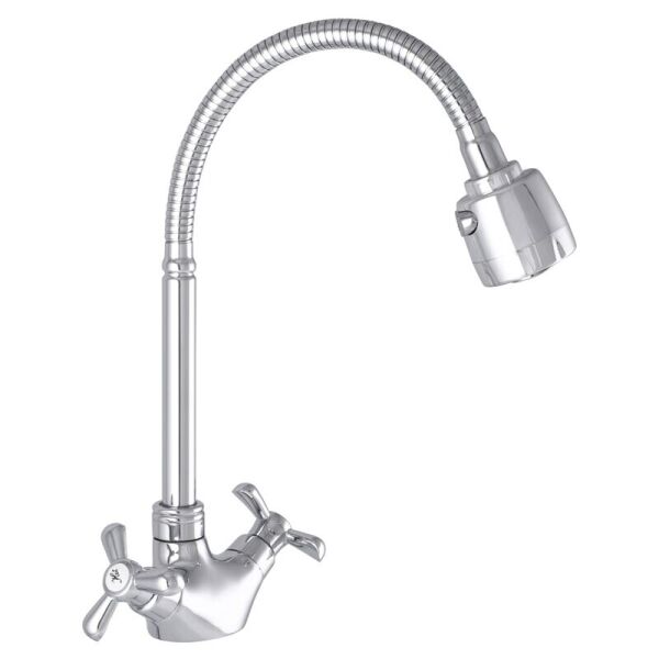

Кран на кухню двуручный с пружиной MIXXUS Vega MI2772 хром силумин 64085