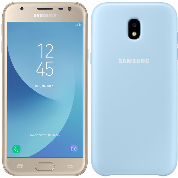 

Чехол силиконовый оригинальный для Samsung J330 (J3-2017) Светло синий (19680)